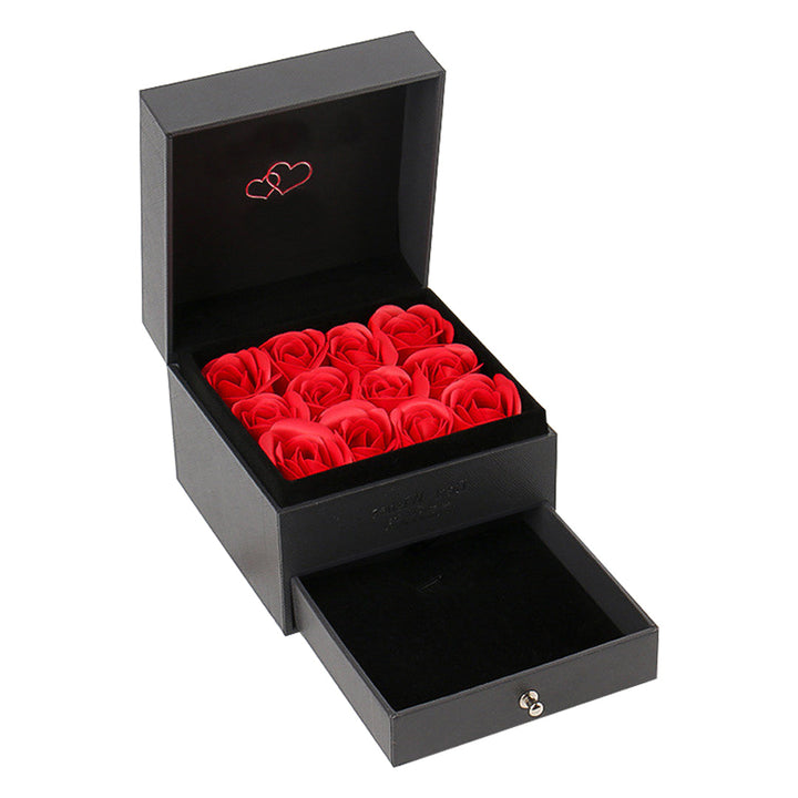 Geschenkbox mit 10 echten Rosen
